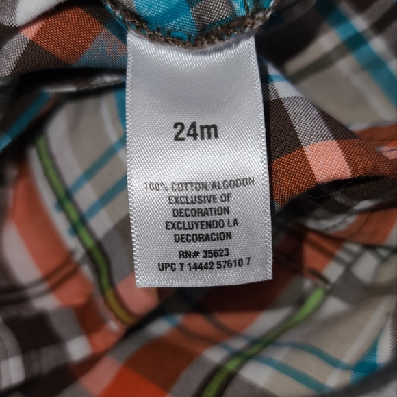 Carter's baby playwear cotton plaid romper octopus size 24M - Picture 6 of 8